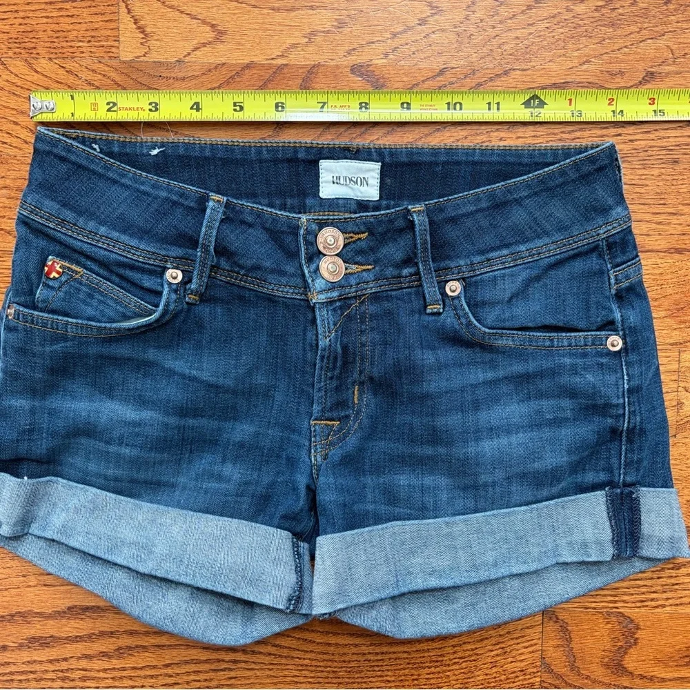 Hudson Jeans Indigo Rolled Hem Denim Shorts